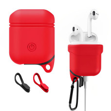 Capa case protetora Cico silicone Para Airpods vermelho